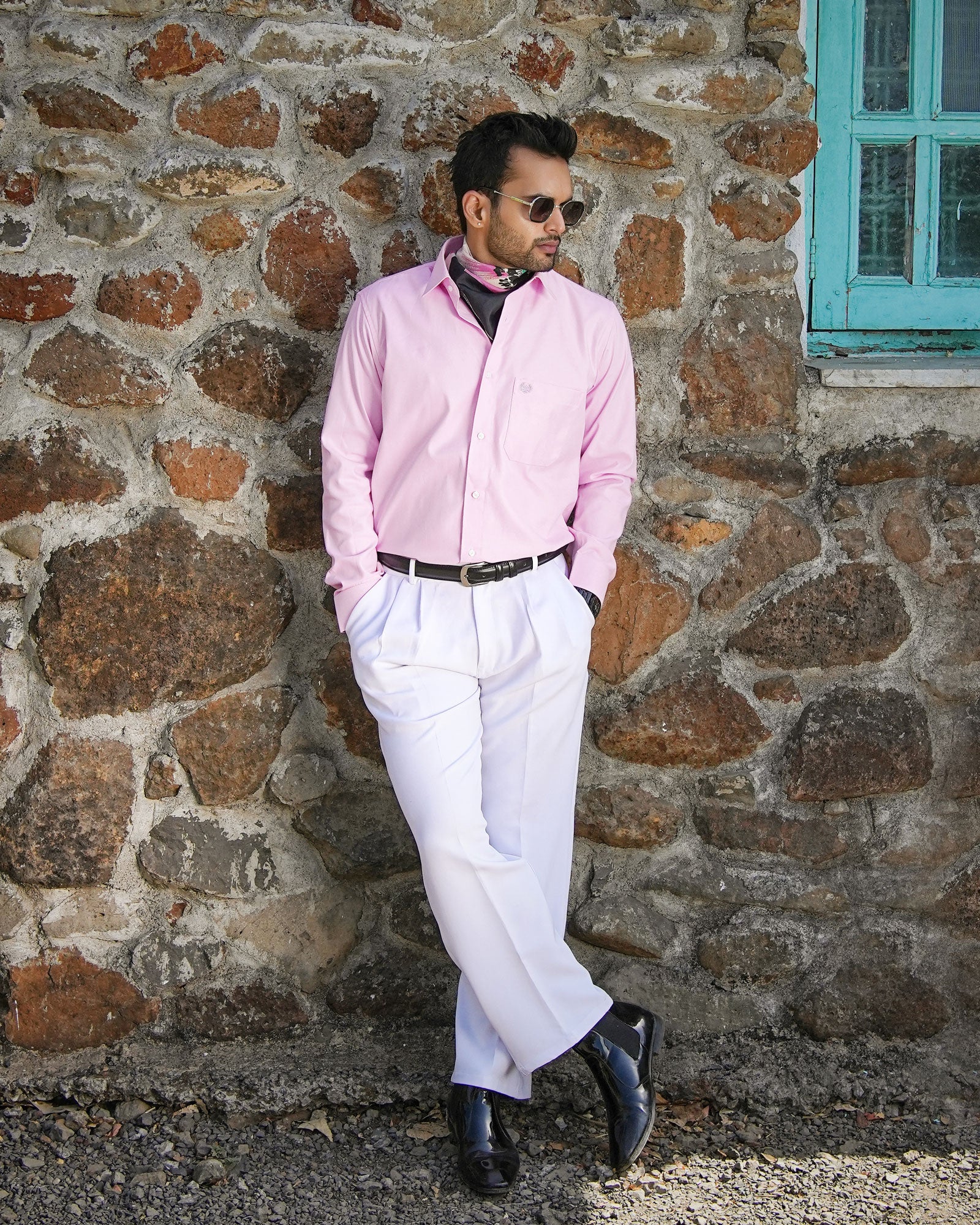 Enzon Pink Plain Oxford Cotton Shirt - John Ellies