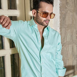 Enzon Lime Plain Oxford Cotton Shirt - John Ellies
