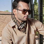 Enzon Beige Plain Oxford Cotton Shirt - John Ellies