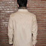 Enzon Beige Plain Oxford Cotton Shirt - John Ellies
