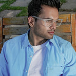 Enzon Sky Blue Plain Oxford Cotton Shirt - John Ellies