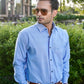 Enzon Blue Plain Oxford Cotton Shirt - John Ellies