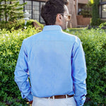 Enzon Blue Plain Oxford Cotton Shirt - John Ellies