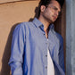 Enzon Navy Blue Plain Oxford Cotton Shirt - John Ellies