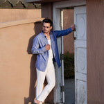 Enzon Navy Blue Plain Oxford Cotton Shirt - John Ellies