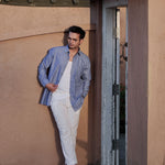 Enzon Navy Blue Plain Oxford Cotton Shirt - John Ellies