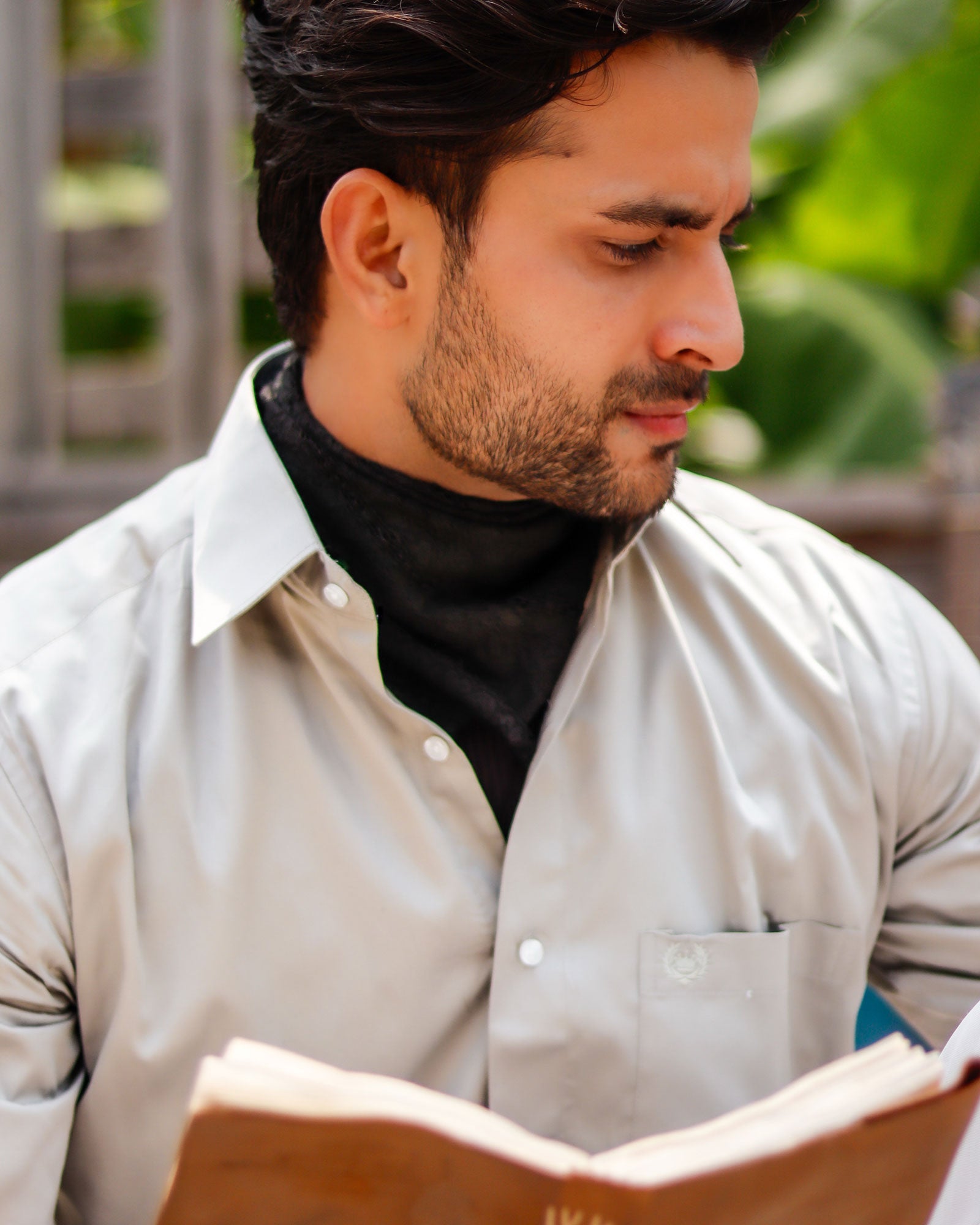 Dion Silver Plain Cotton Shirt - John Ellies