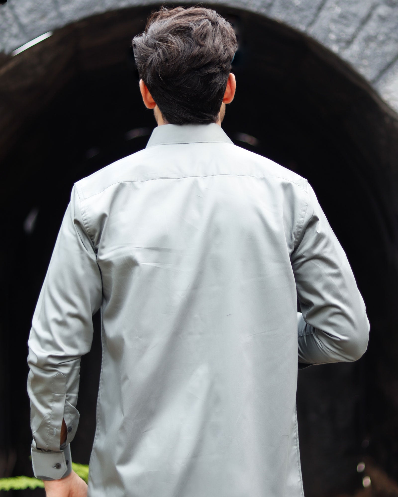 Dion Silver Plain Cotton Shirt - John Ellies