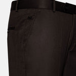 Canes Brown Plain Formal Cotton Pant - John Ellies