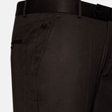 Canes Brown Plain Formal Cotton Pant - John Ellies
