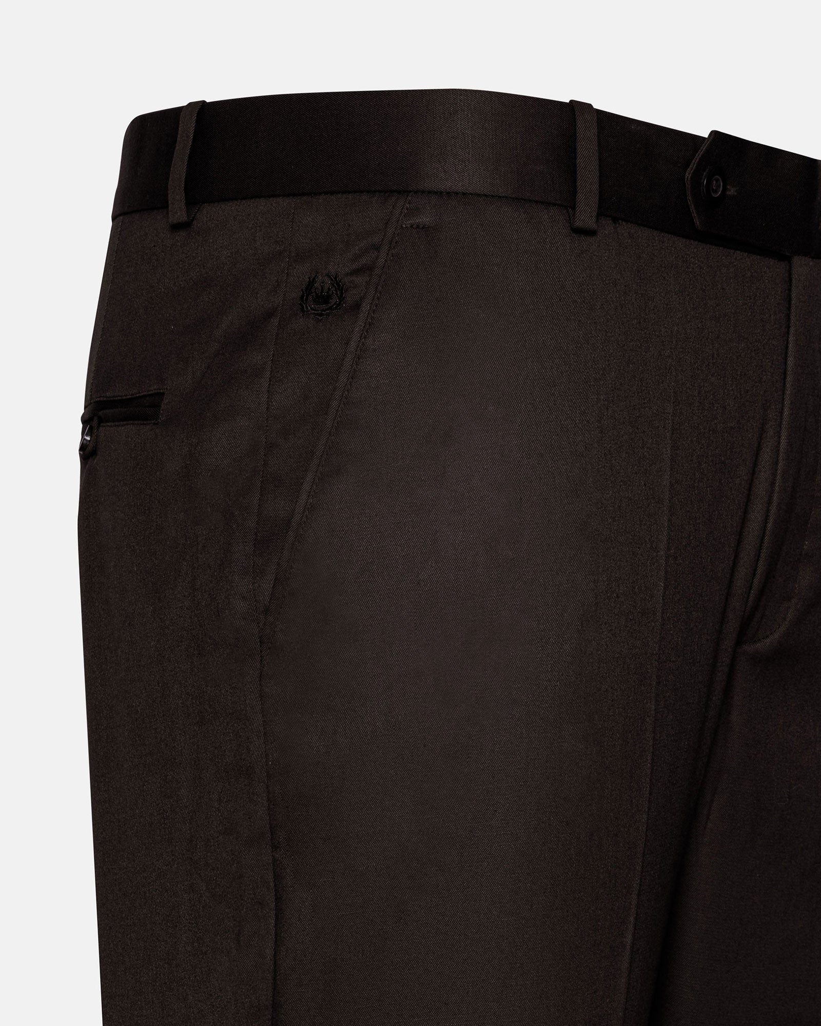 Canes Brown Plain Formal Cotton Pant - John Ellies