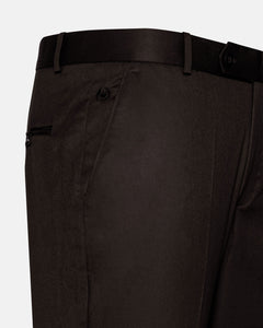 Canes Brown Plain Formal Cotton Pant - John Ellies