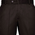 Canes Brown Plain Formal Cotton Pant - John Ellies