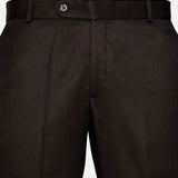 Canes Brown Plain Formal Cotton Pant - John Ellies