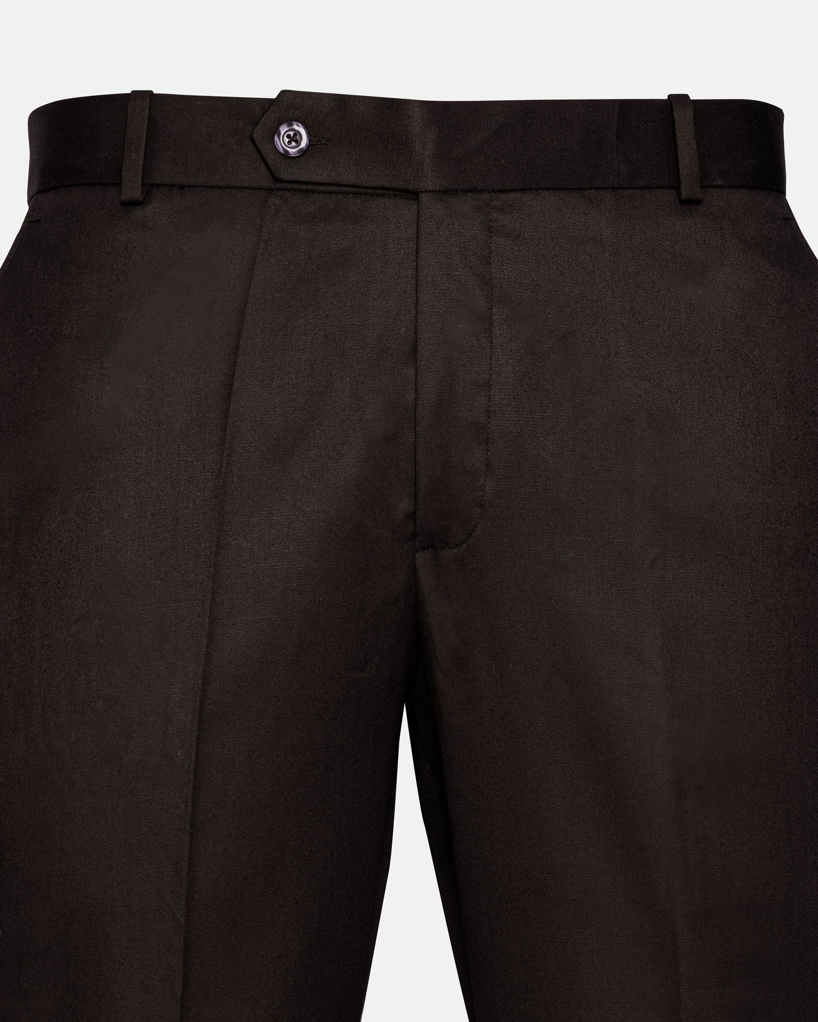 Canes Brown Plain Formal Cotton Pant - John Ellies