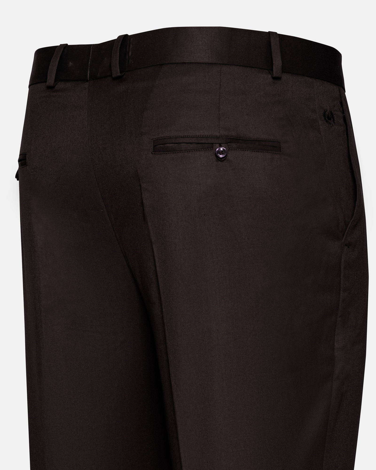 Canes Brown Plain Formal Cotton Pant - John Ellies