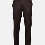 Canes Brown Plain Formal Cotton Pant - John Ellies