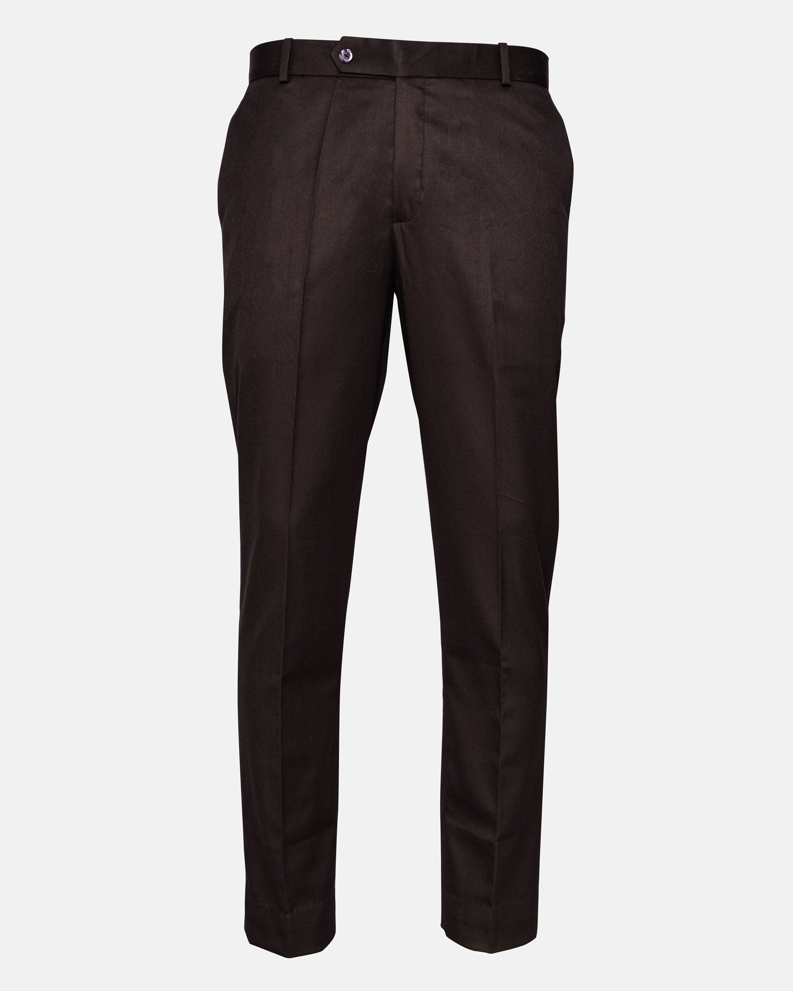 Canes Brown Plain Formal Cotton Pant - John Ellies