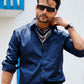 Dion Navy Blue Plain Cotton Shirt - John Ellies