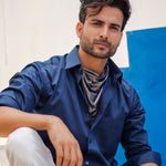 Dion Navy Blue Plain Cotton Shirt - John Ellies