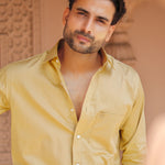 Dion Golden Plain Cotton Shirt - John Ellies