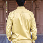 Dion Golden Plain Cotton Shirt - John Ellies