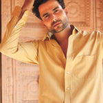 Dion Golden Plain Cotton Shirt - John Ellies