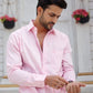 Dion Pink Plain Cotton Shirt - John Ellies