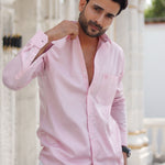 Dion Pink Plain Cotton Shirt - John Ellies