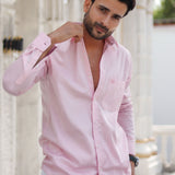 Dion Pink Plain Cotton Shirt - John Ellies