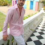 Dion Pink Plain Cotton Shirt - John Ellies
