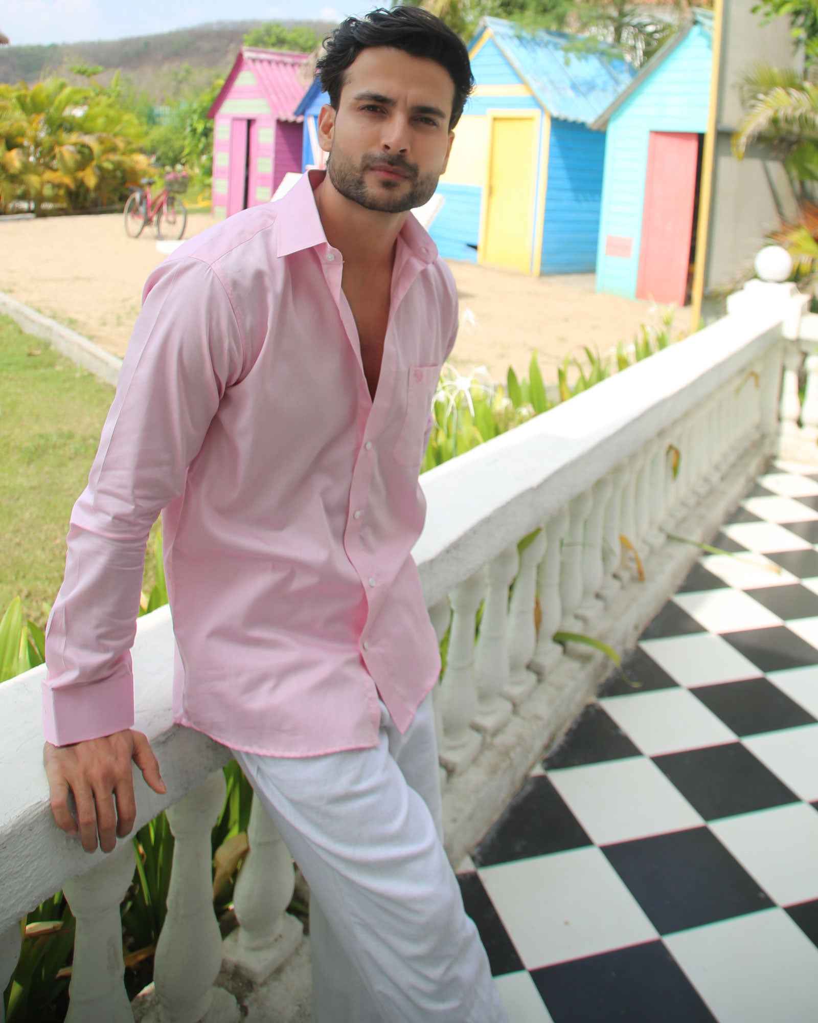 Dion Pink Plain Cotton Shirt - John Ellies