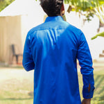 Dion Blue Plain Cotton Shirt - John Ellies