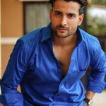 Dion Blue Plain Cotton Shirt - John Ellies