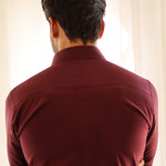 Dion Maroon Plain Cotton Shirt - John Ellies