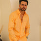 Dion Orange Plain Cotton Shirt - John Ellies