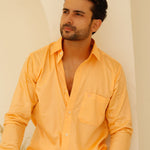 Dion Orange Plain Cotton Shirt - John Ellies