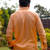 Dion Orange Plain Cotton Shirt - John Ellies