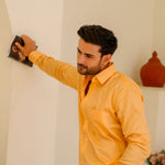 Dion Orange Plain Cotton Shirt - John Ellies