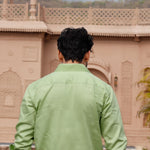 Dion Lime Plain Cotton Shirt - John Ellies