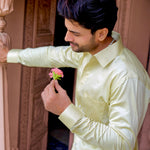 Dion Yellow Plain Cotton Shirt - John Ellies