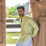 Dion Yellow Plain Cotton Shirt - John Ellies