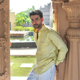 Dion Yellow Plain Cotton Shirt - John Ellies