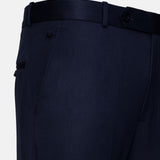 Canes Navy Blue Plain Formal Cotton Pant - John Ellies