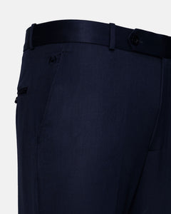 Canes Navy Blue Plain Formal Cotton Pant - John Ellies