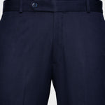 Canes Navy Blue Plain Formal Cotton Pant - John Ellies