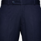 Canes Navy Blue Plain Formal Cotton Pant - John Ellies