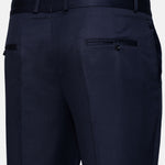 Canes Navy Blue Plain Formal Cotton Pant - John Ellies