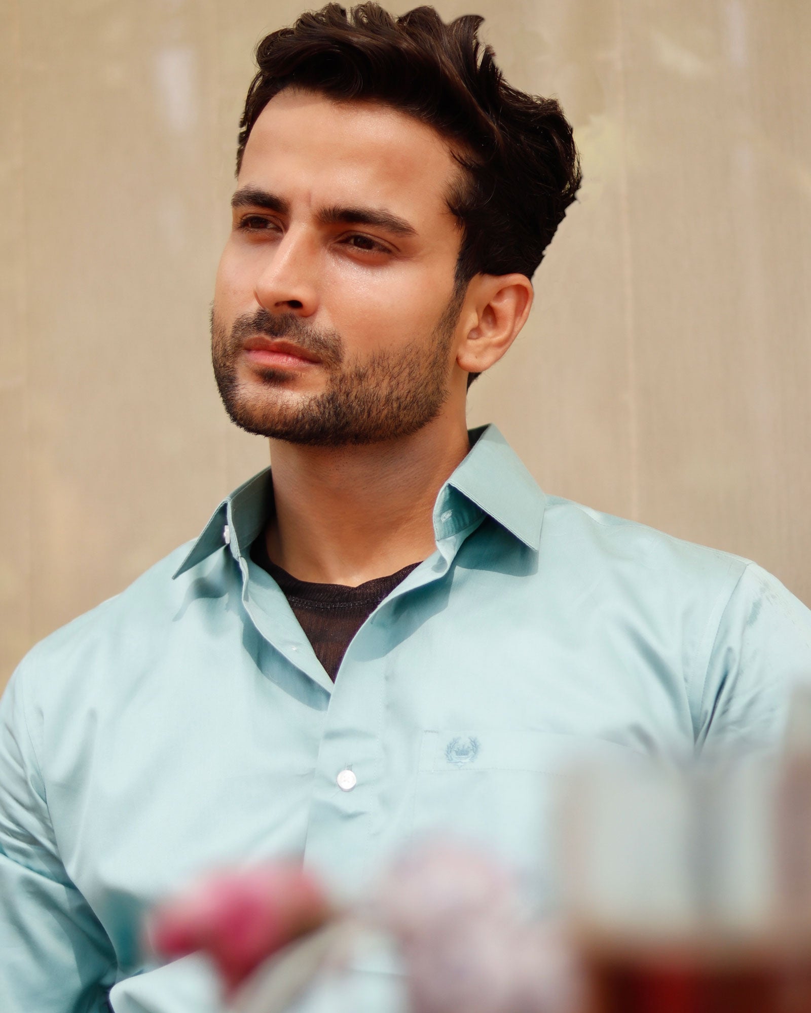 Dion Sky Blue Plain Cotton Shirt - John Ellies