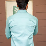 Dion Sky Blue Plain Cotton Shirt - John Ellies